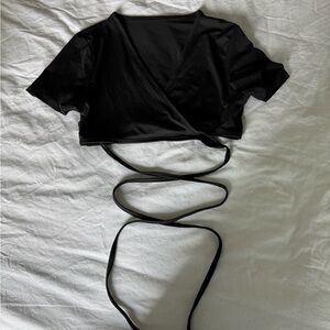 Black Wrap Crop Top